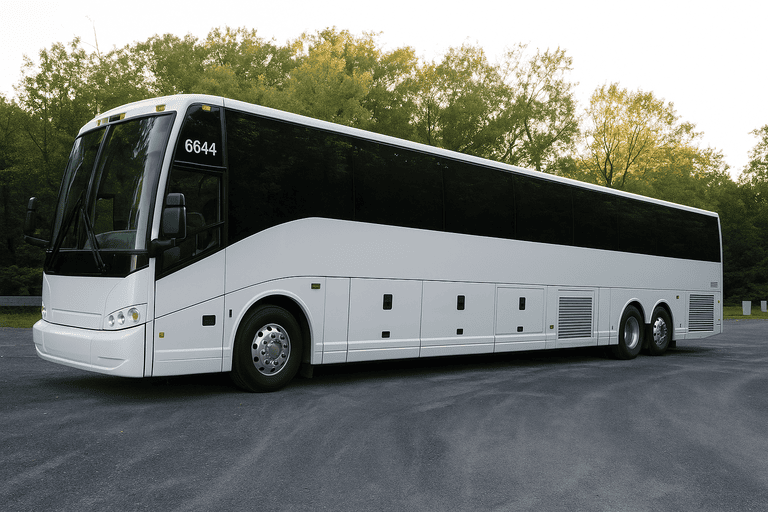 exterior of Stonecrest Charter Bus coach bus