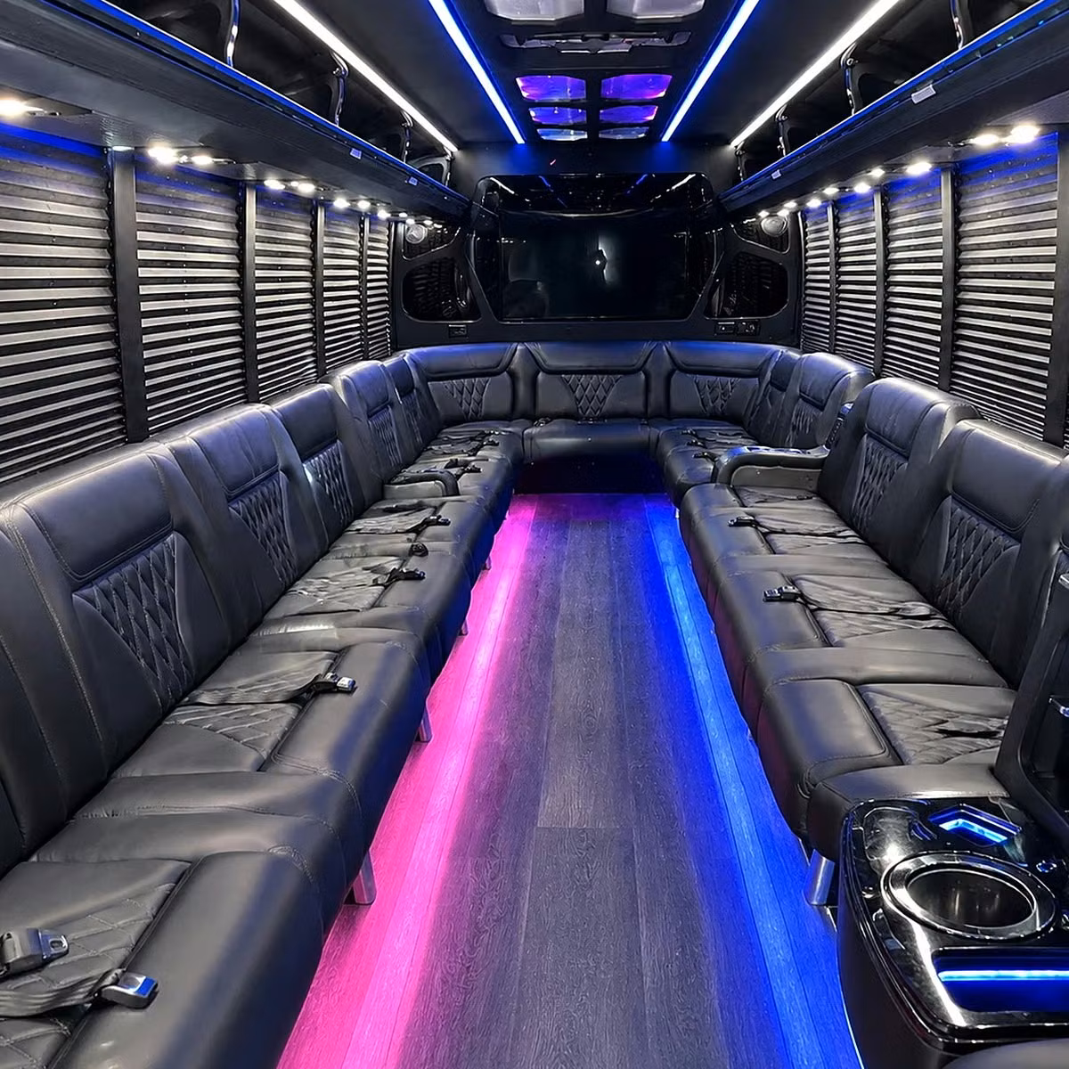 riding out to lakewood amphitheatre in a party bus